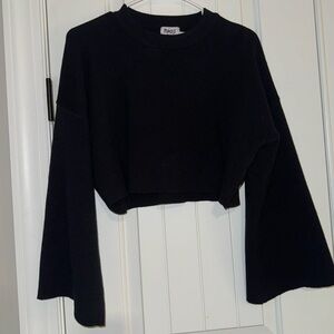Princess Poly Cropped Crewneck w/ Bell Sleeves